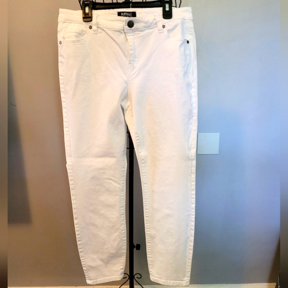 Buffalo David Bitton White Ankle Jeans